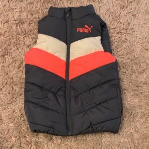 Puma Kids Vest - Black with Red and Cream Highlights